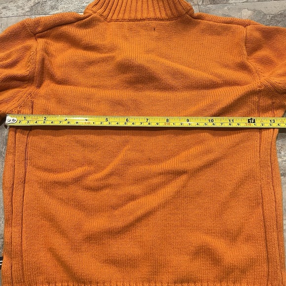 Nautica Boys L Sweater Orange 1/4 Zip Long Sleeve Stretch Knit Pullover Youth - Picture 5 of 6